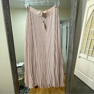 EXPRESS Pink High Waisted Pleated Maxi Skirt SZ M NWT